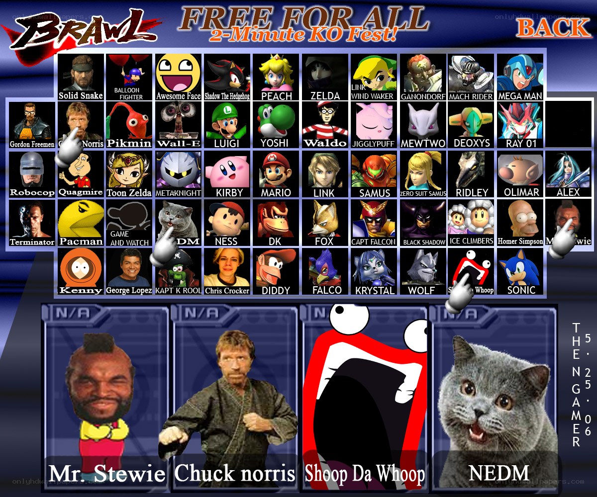 Brawl 2-Minute KO Fest character select