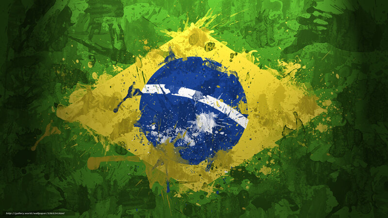 Brazil flag splatter art