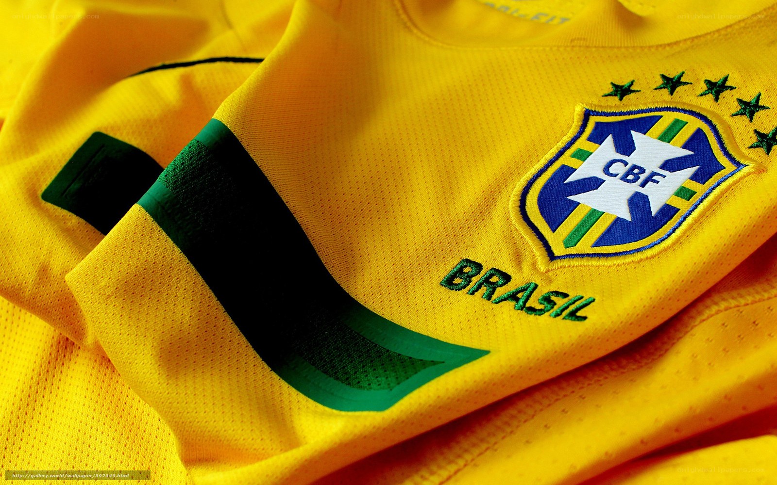 Brazil soccer jersey close-up