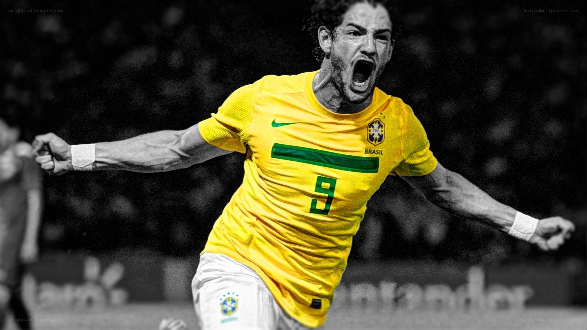 Brazil soccer player celebrating
