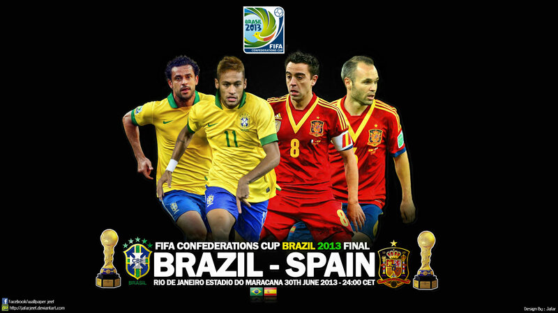 Brazil Vs Spain Soccer Players