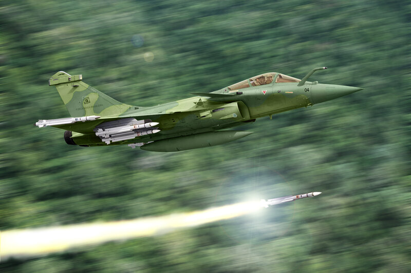 Brazilian fighter jet in flight