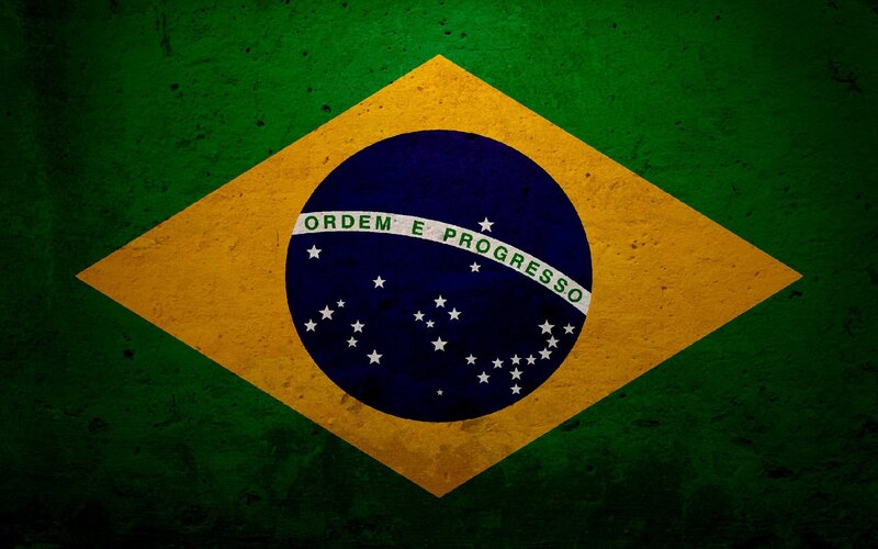Brazilian Flag — Green, Patriotic, Digital Art, Green Background