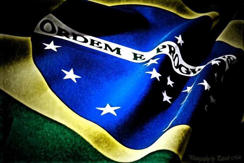 Brazilian flag in motion