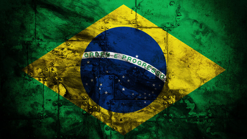 Brazilian Flag on Metal