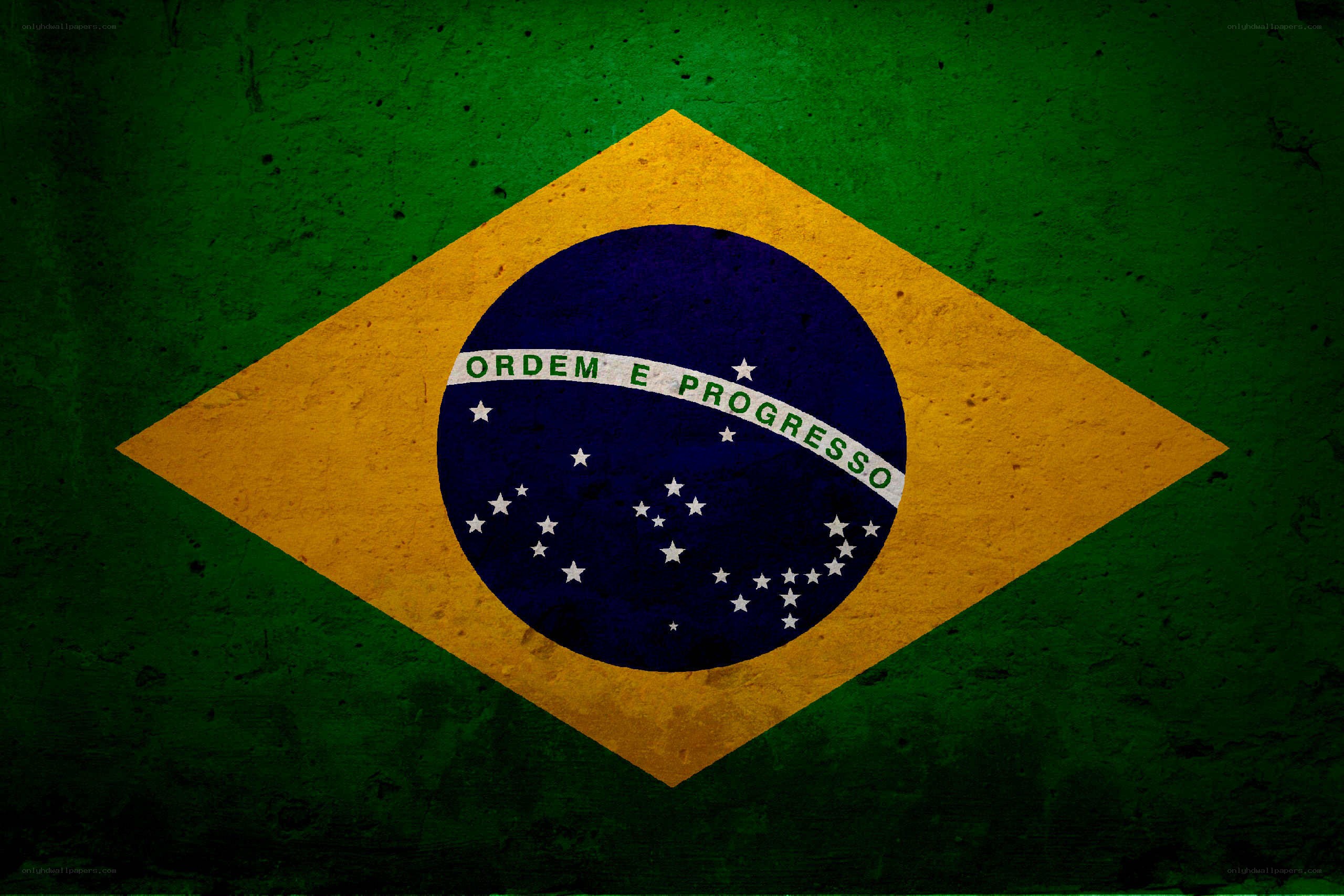 Brazilian flag on textured background