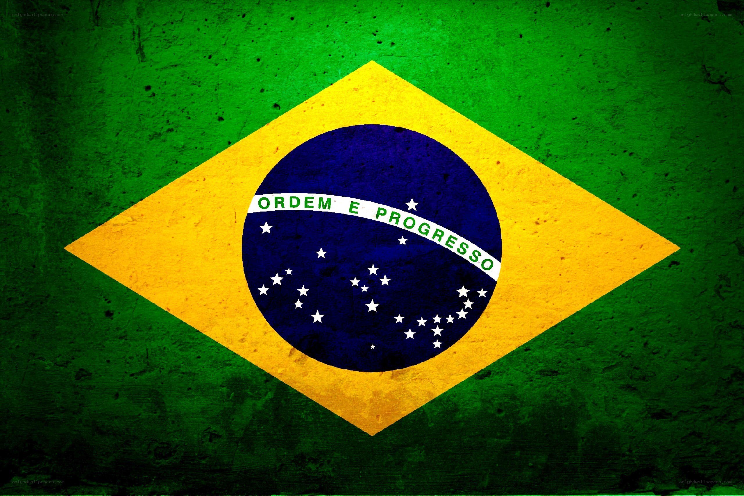 Brazilian flag on textured background