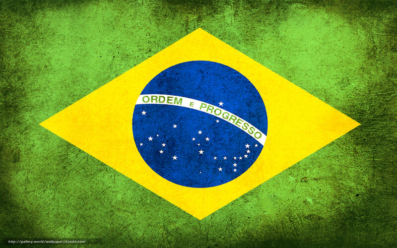 Brazilian flag on textured background