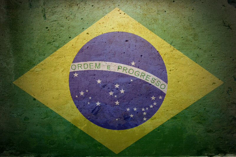 Brazilian Flag on Wall — Green, Neutral