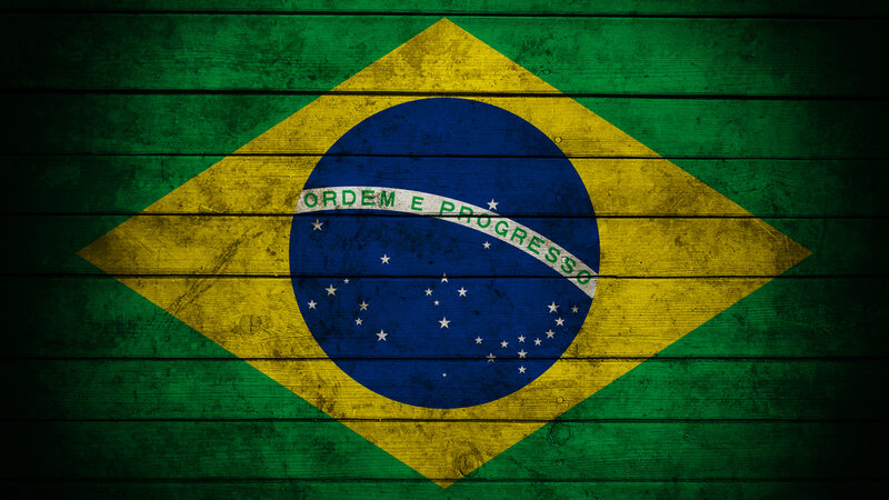 Brazilian Flag on Wood