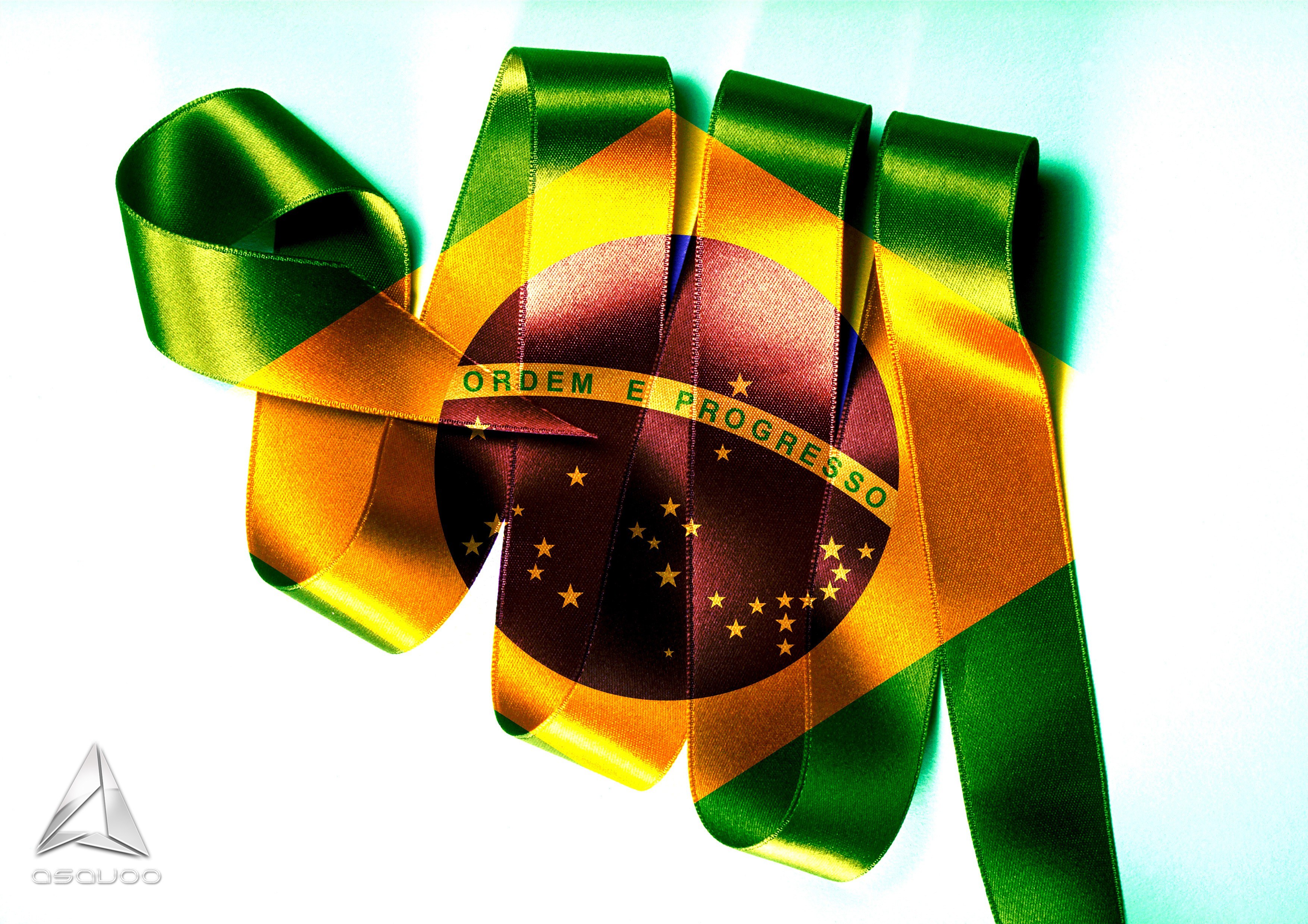 Brazilian flag ribbon design