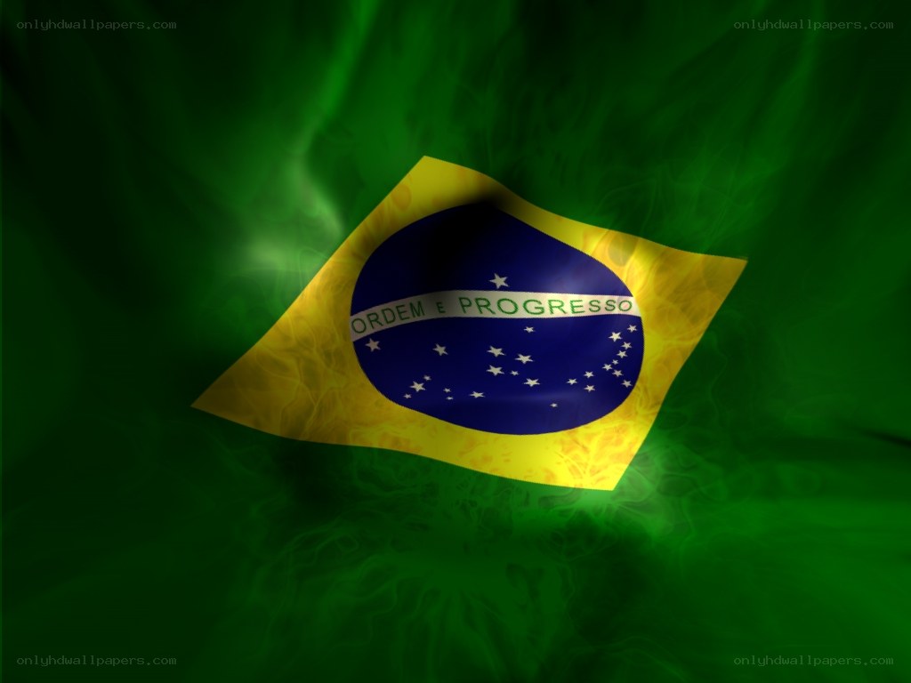 Brazilian flag waving
