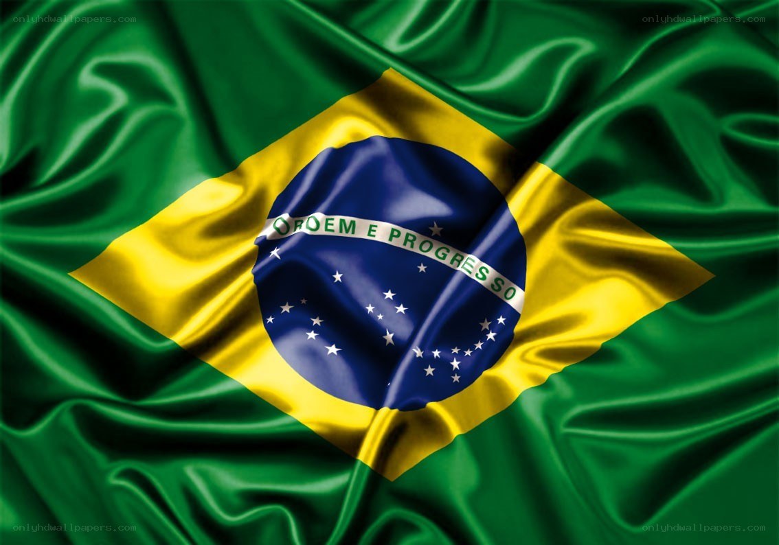 Brazilian flag waving
