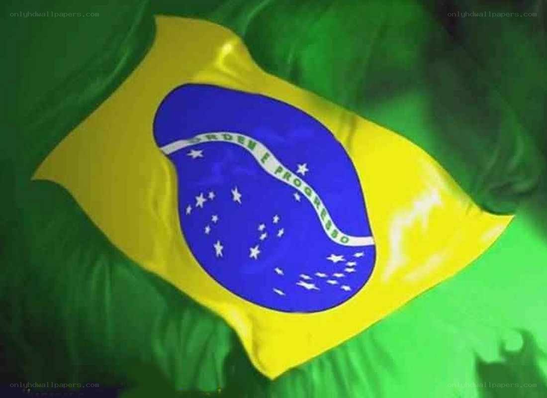 Brazilian flag waving