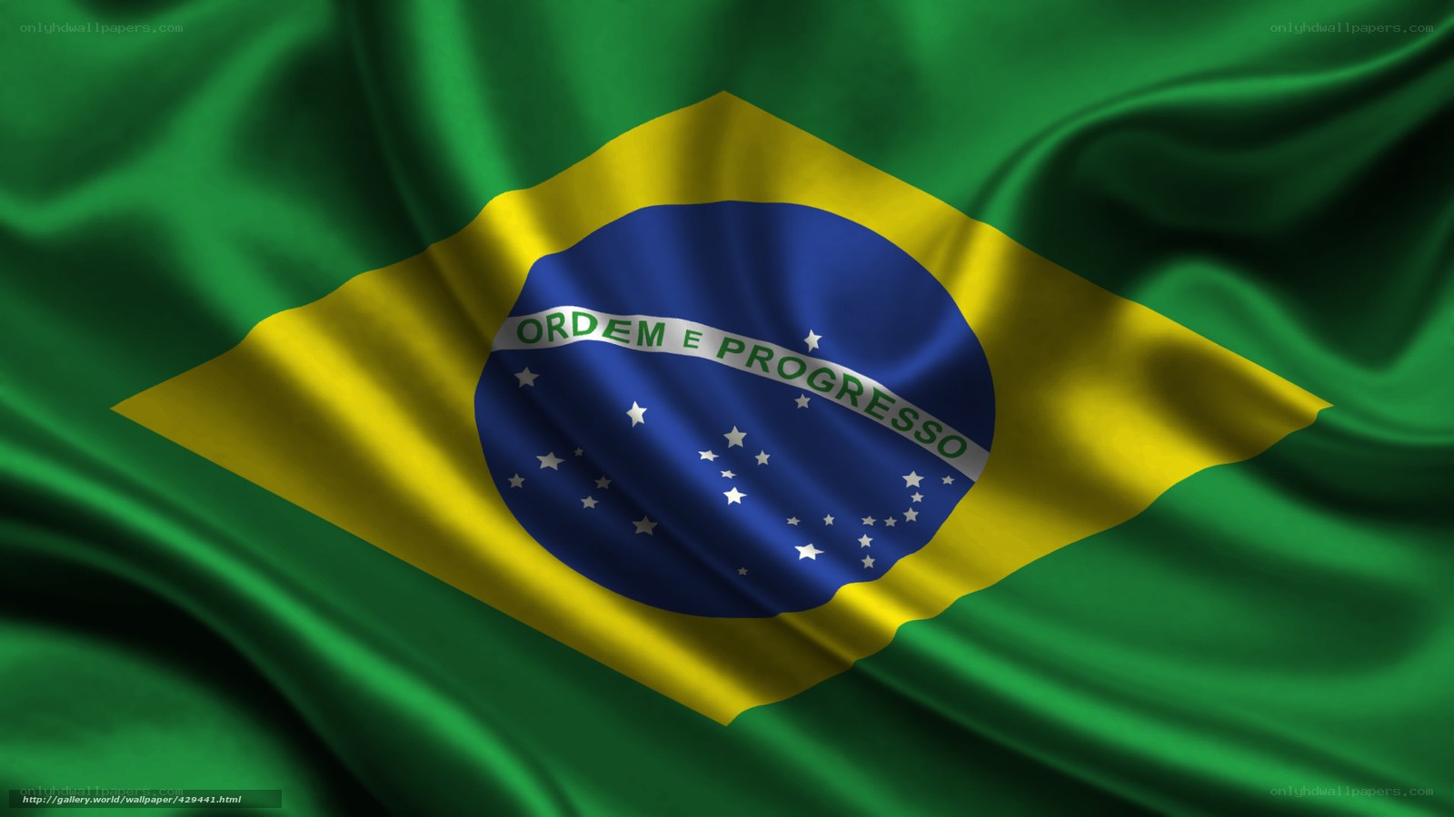 Brazilian flag waving