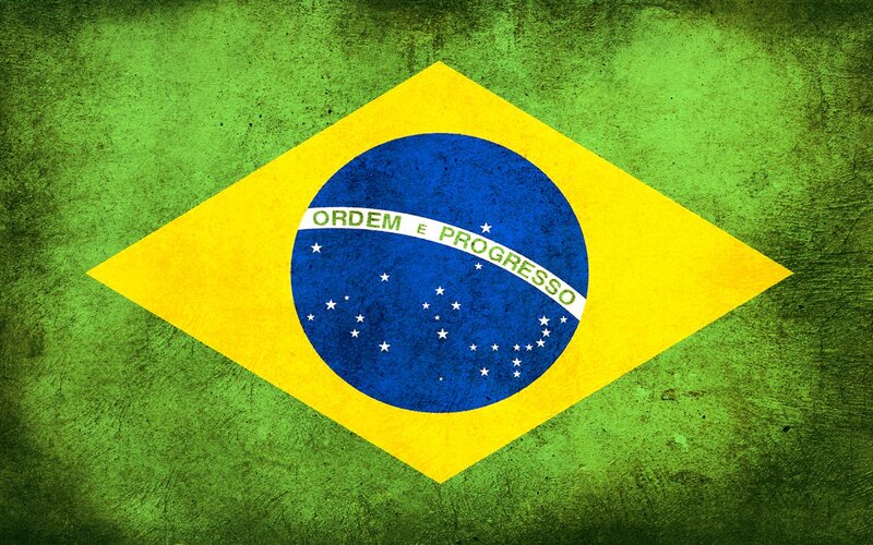 Brazilian flag with distressed texture