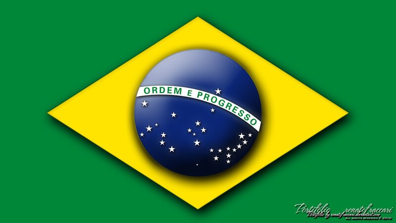 Brazilian flag with emblem