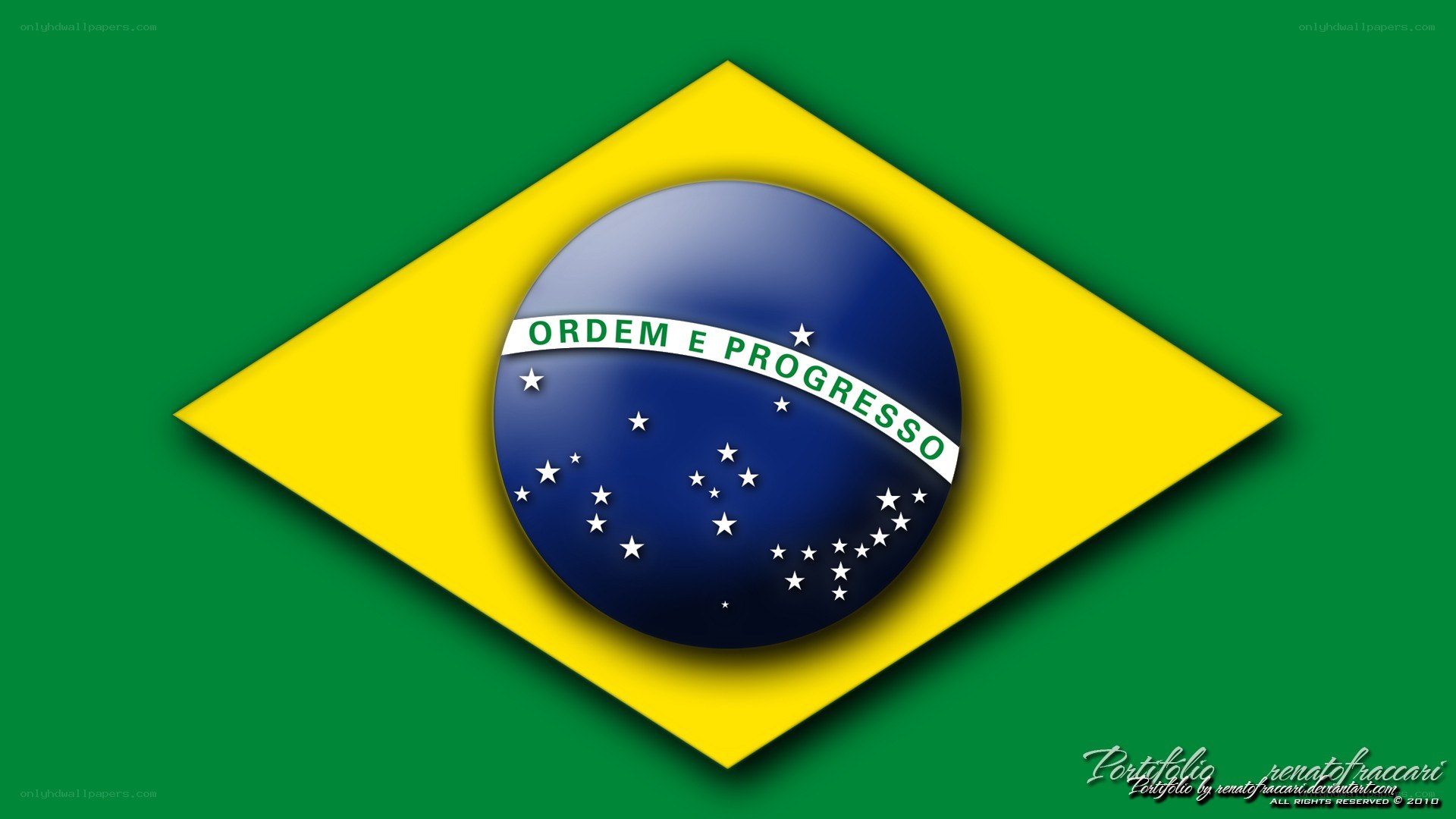 Brazilian flag with emblem