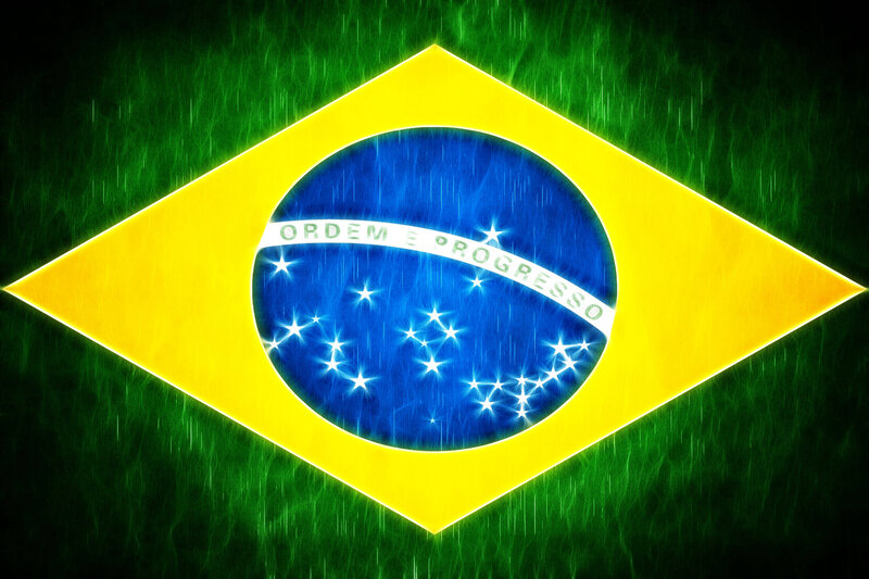 Brazilian flag with glowing effect