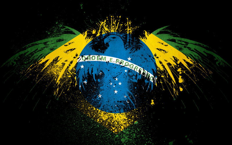 Brazilian flag with grunge effect