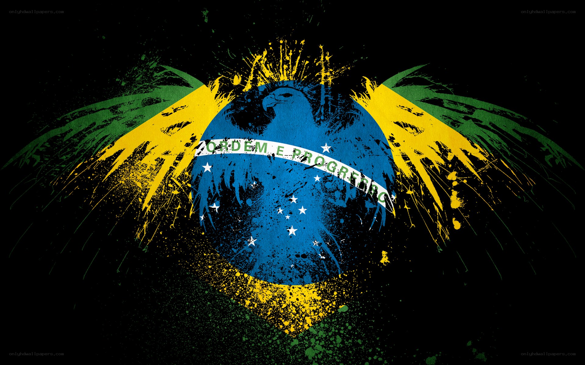 Brazilian flag with grunge effect