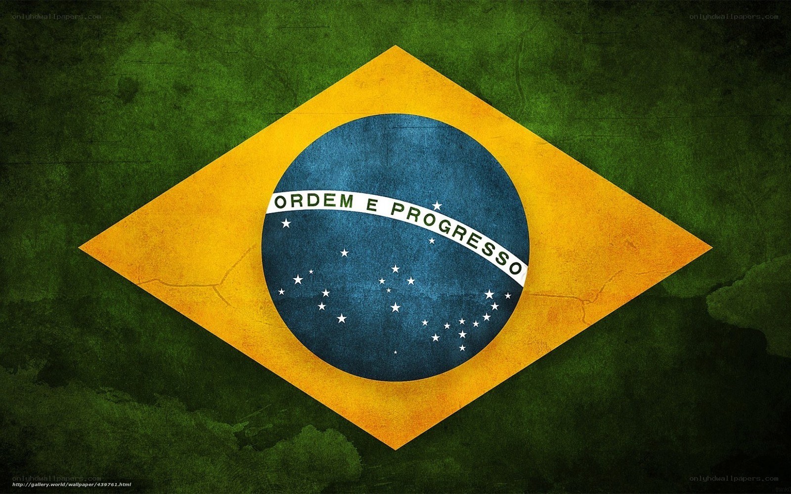Brazilian flag with grunge texture