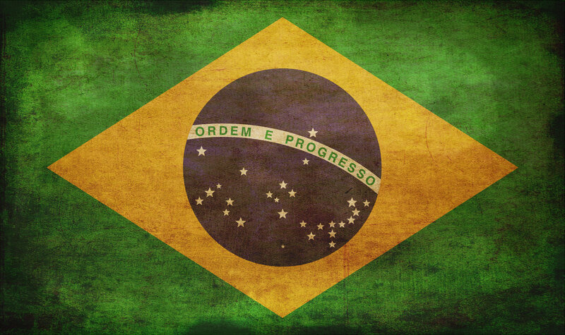 Brazilian flag with vintage texture