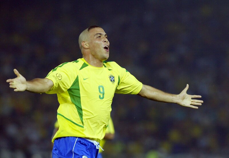 Brazilian Soccer Player — Yellow, Celebratory, Night, Photograph