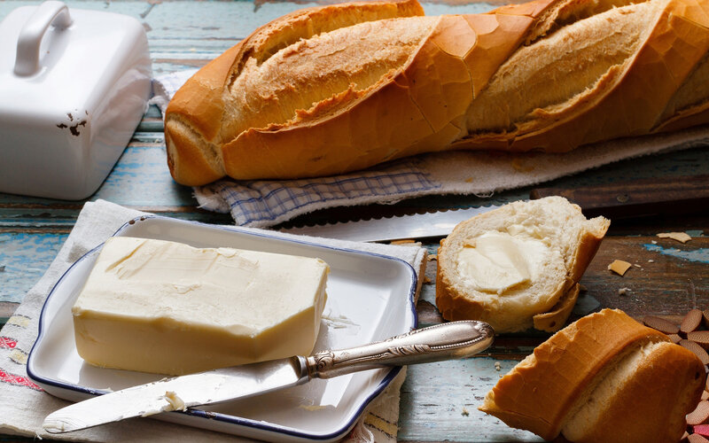 Bread and Butter on Table