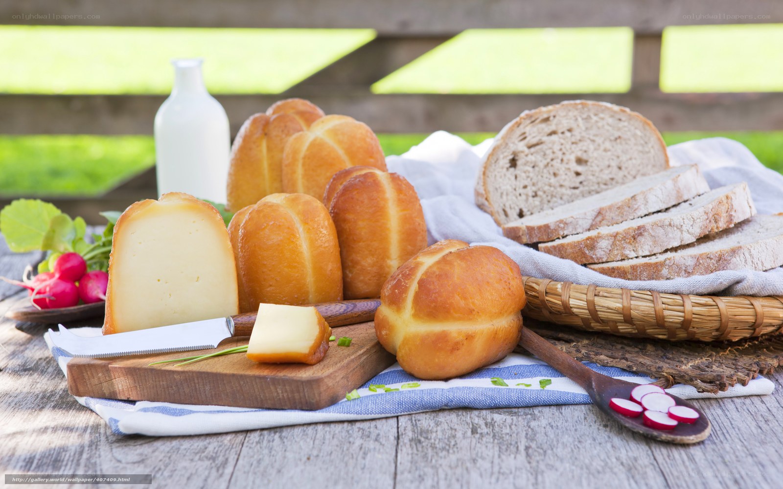 Bread and cheese platter
