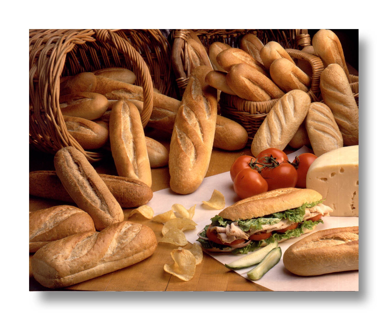 Bread and sandwich display