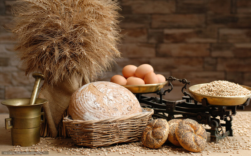 Bread and wheat harvest scene