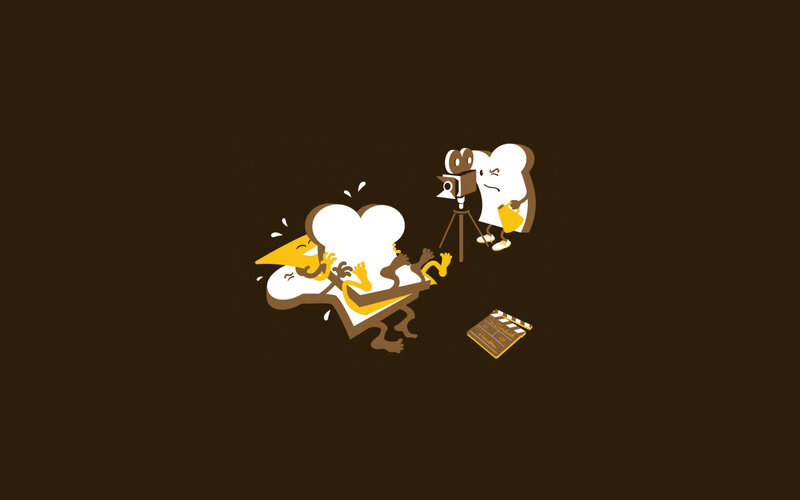 bread characters filming scene