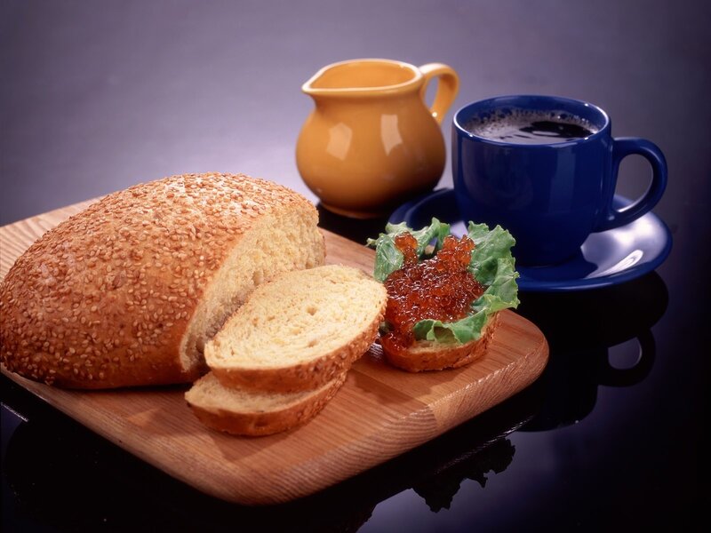 Bread with Caviar and Coffee