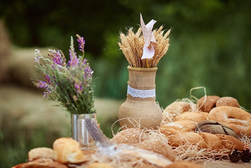 Breads and Wheat Arrangement