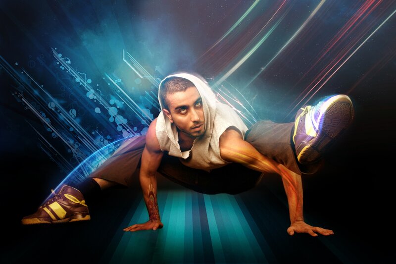 Breakdancer in dynamic pose