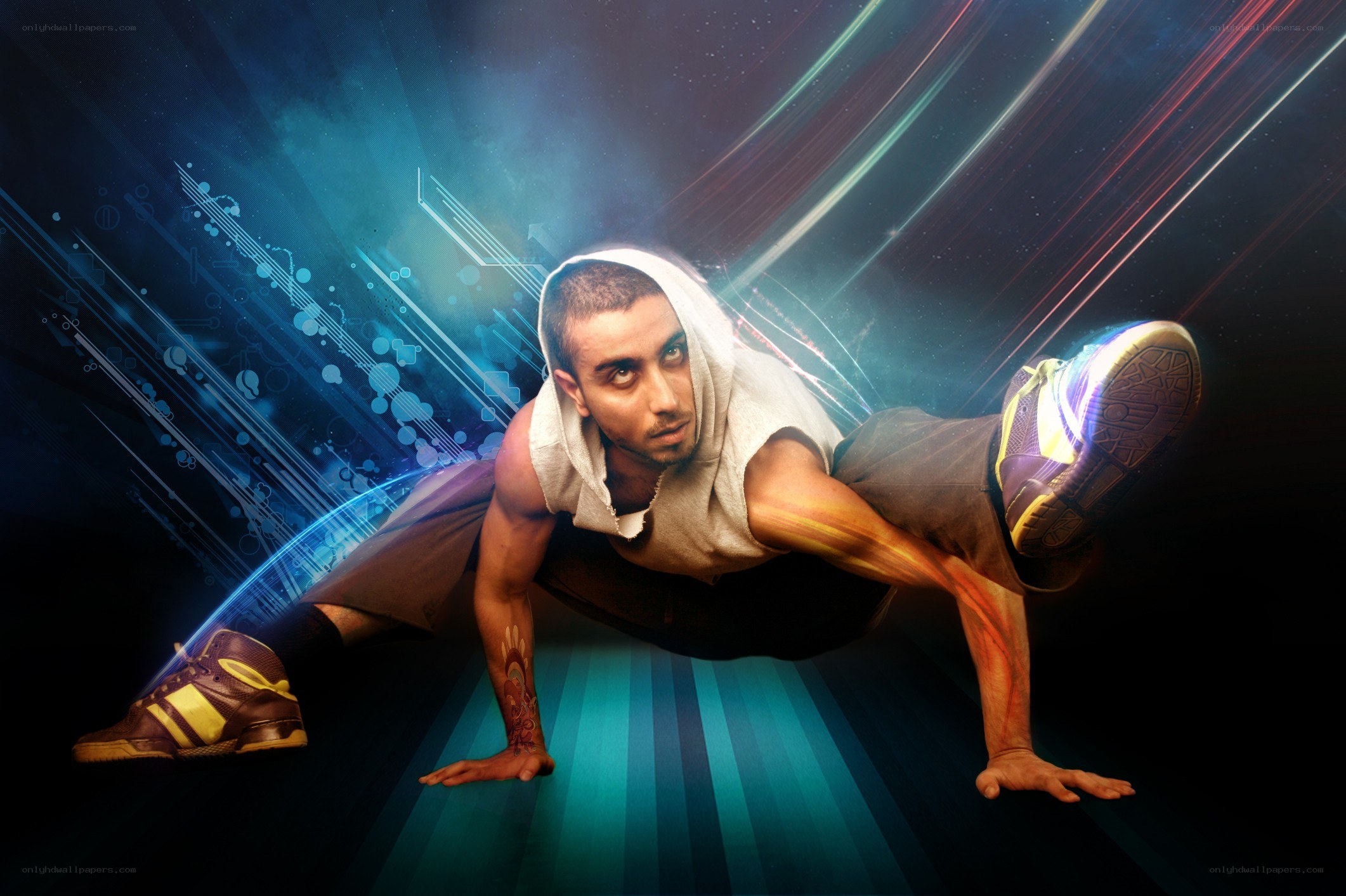 Breakdancer in dynamic pose