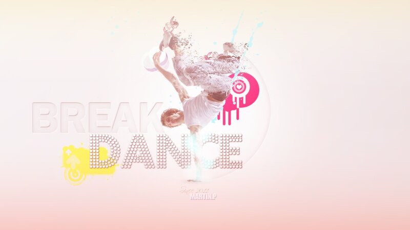 Breakdancer in Mid-air — Pink, Dynamic