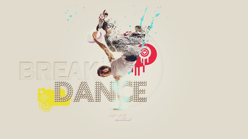 Breakdancer in Mid-air — White