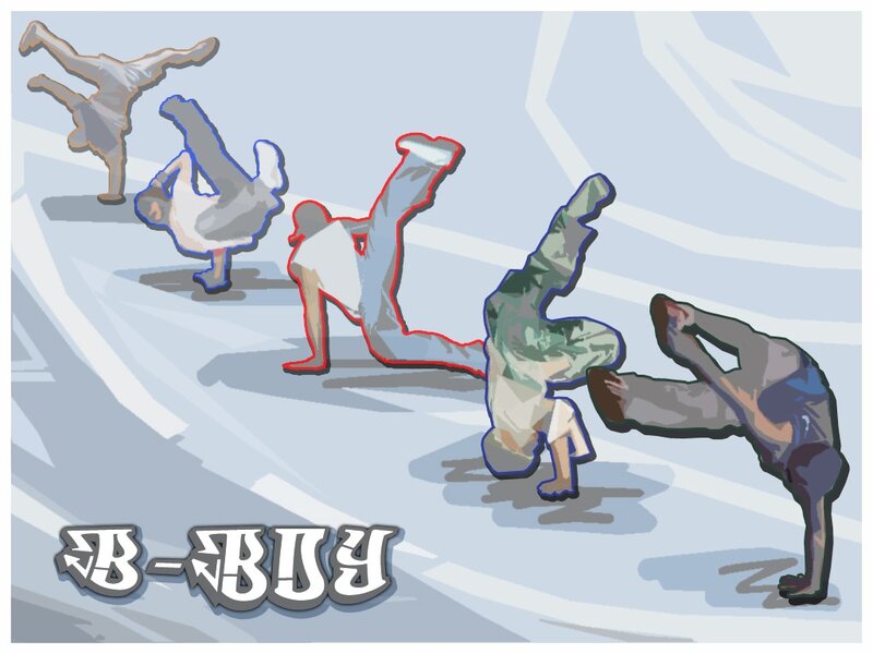 Breakdancer in Motion — Gray
