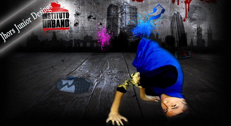 Breakdancer in urban setting