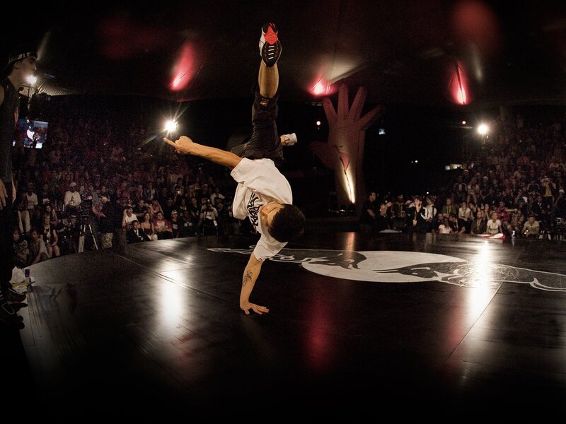 Breakdancer on Stage — Black, Energetic