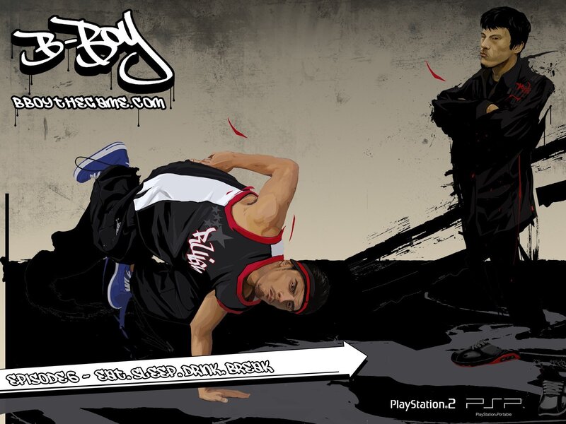 Breakdancer Performing Move — Black, Dramatic