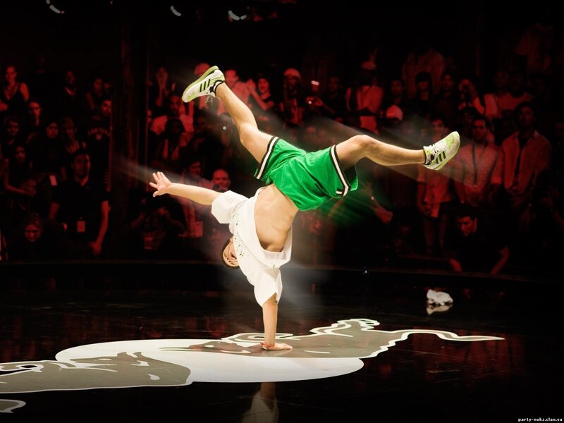 Breakdancer Performing Move — Black, Dynamic, Night