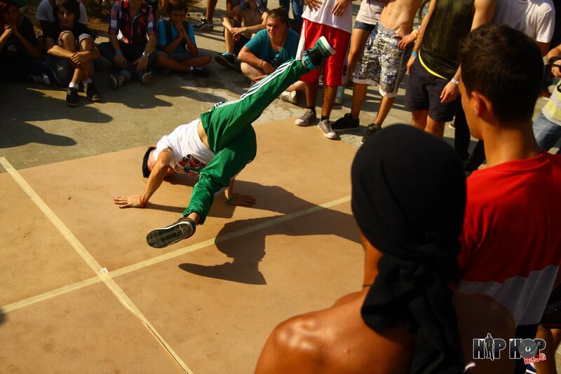 Breakdancer Performing Move — Green, Energetic