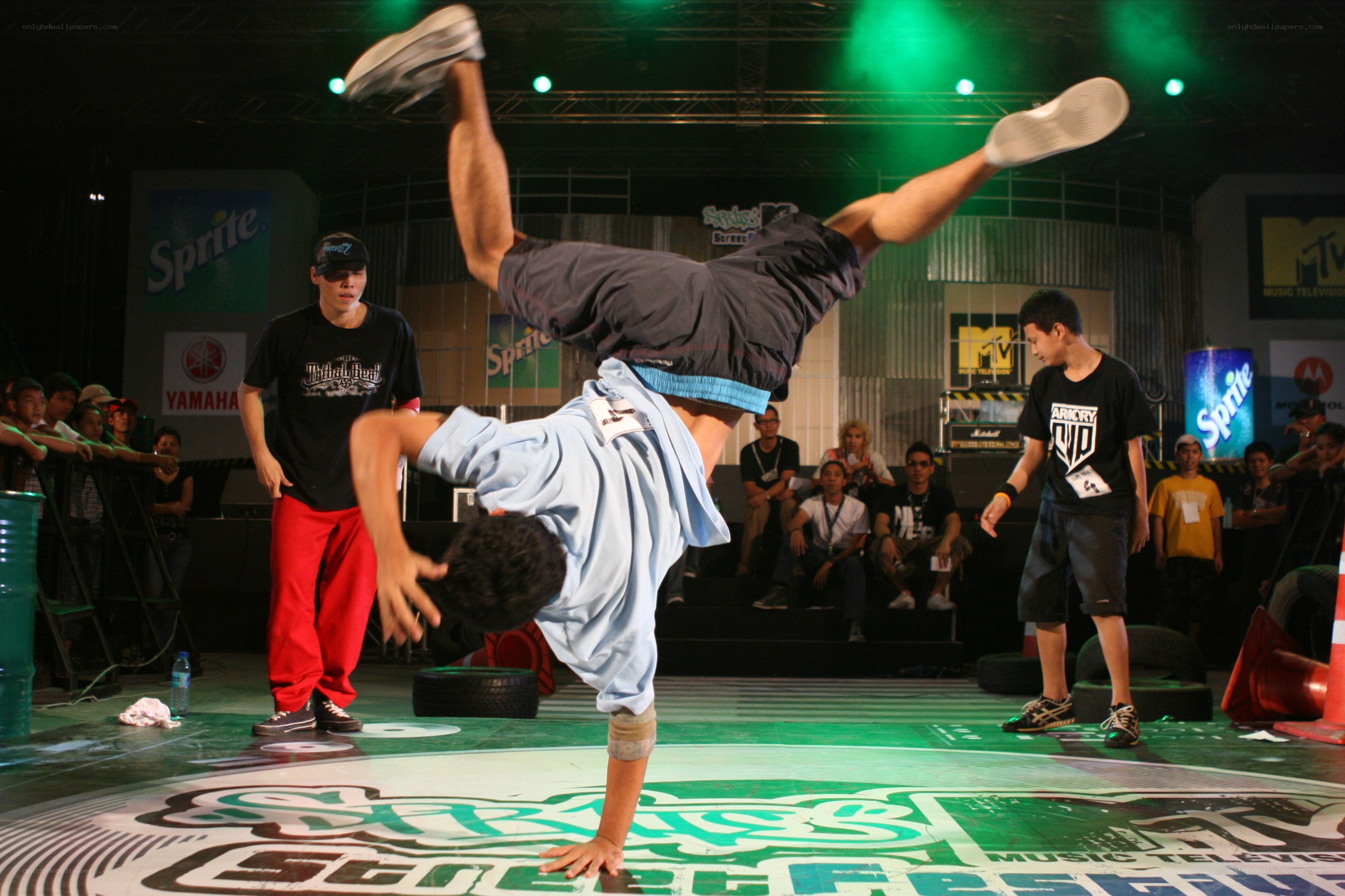 Breakdancer performing on stage
