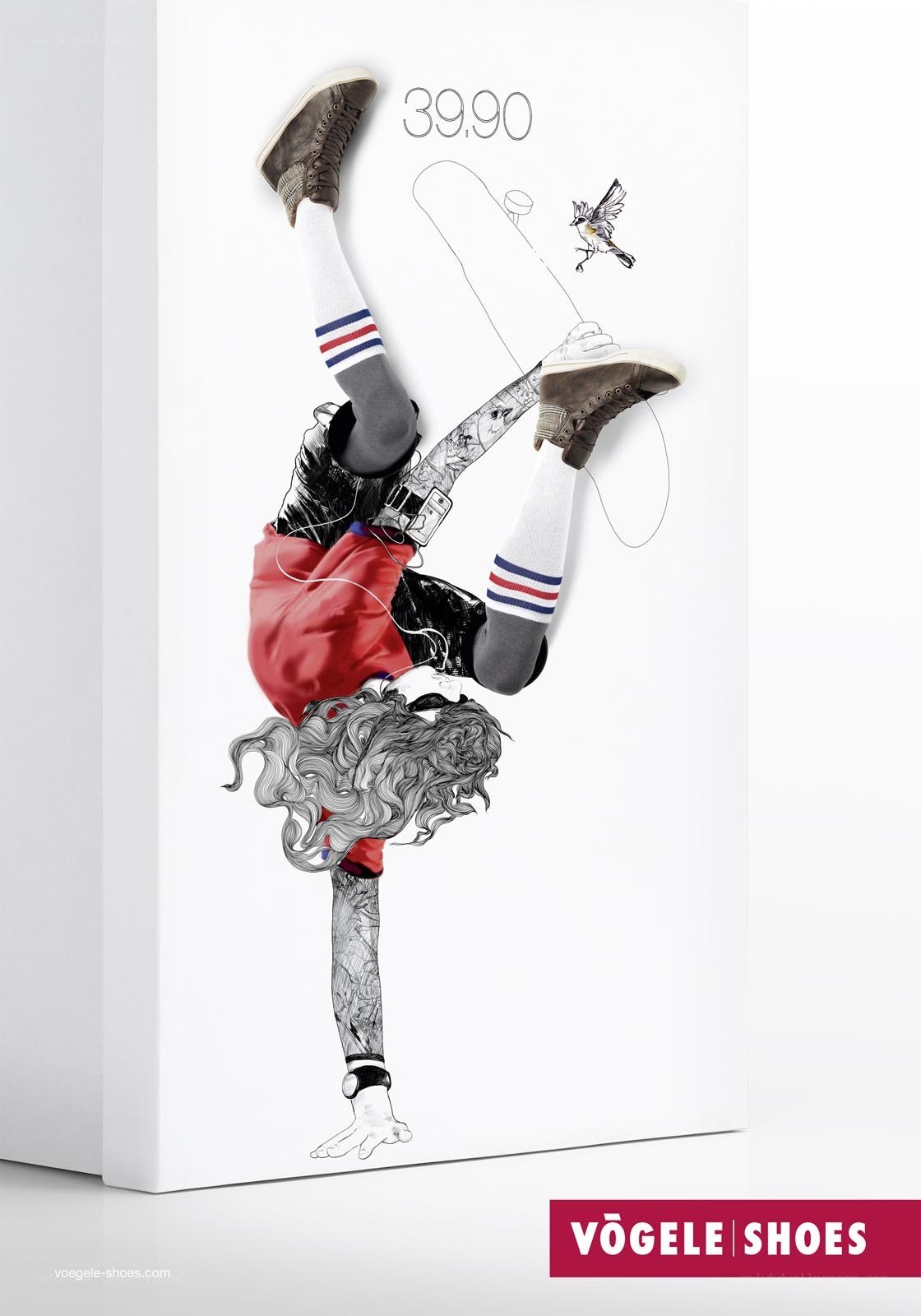 Breakdancer shoe advertisement