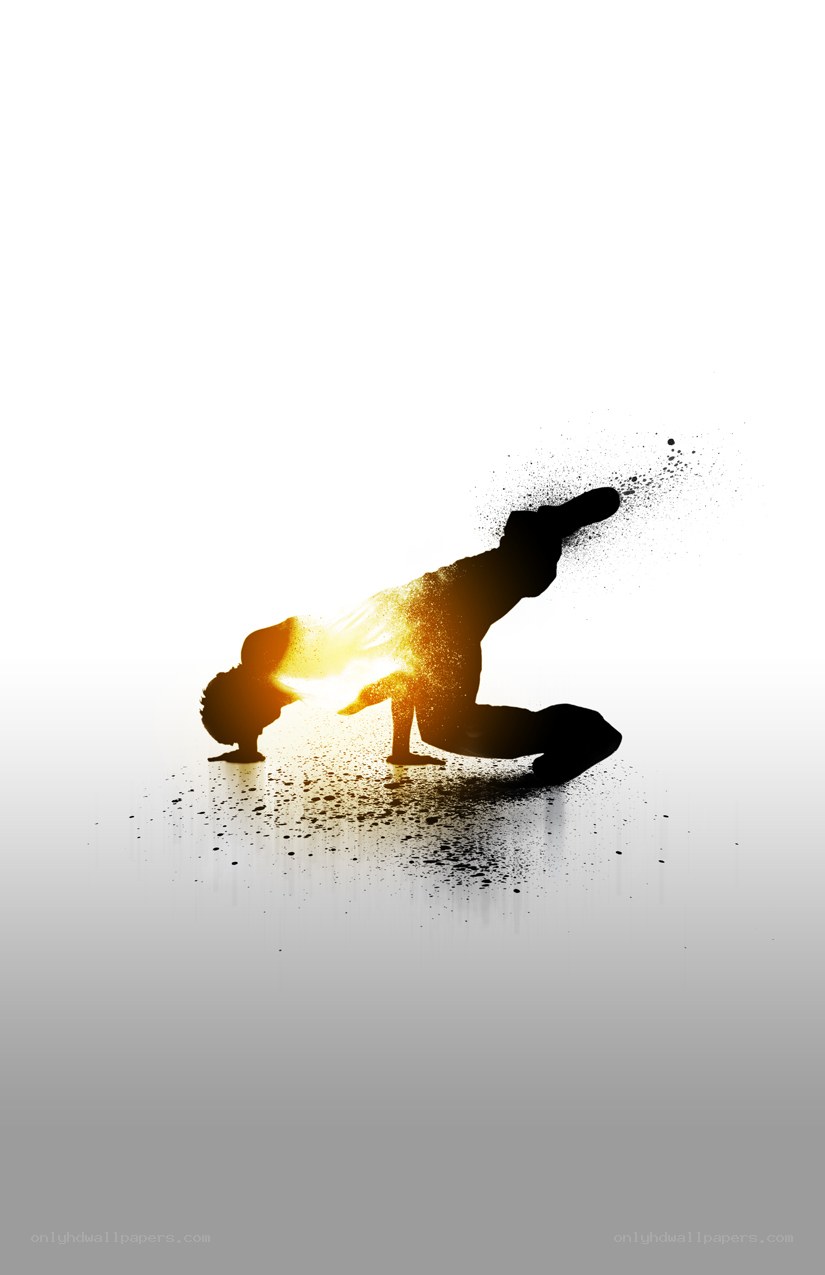 Breakdancer silhouette with light effect
