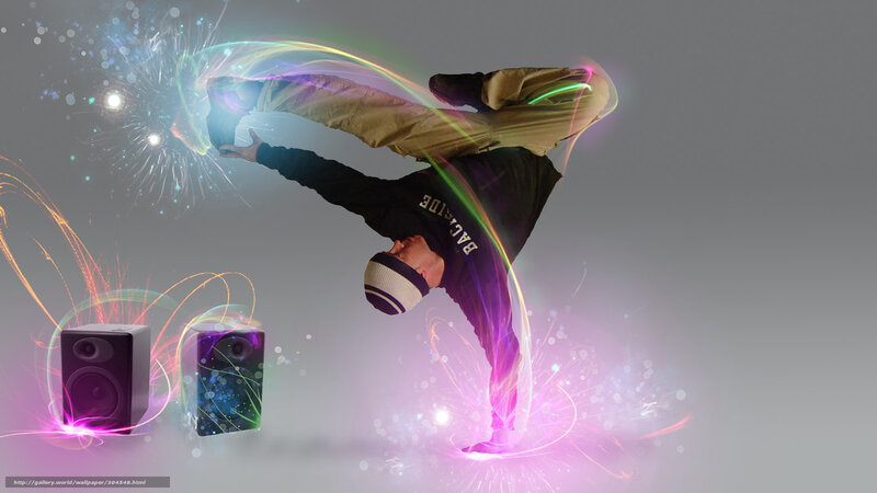 Breakdancer with colorful effects