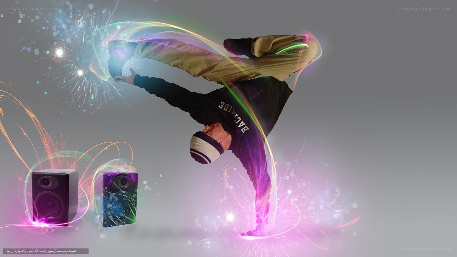 Breakdancer with colorful effects